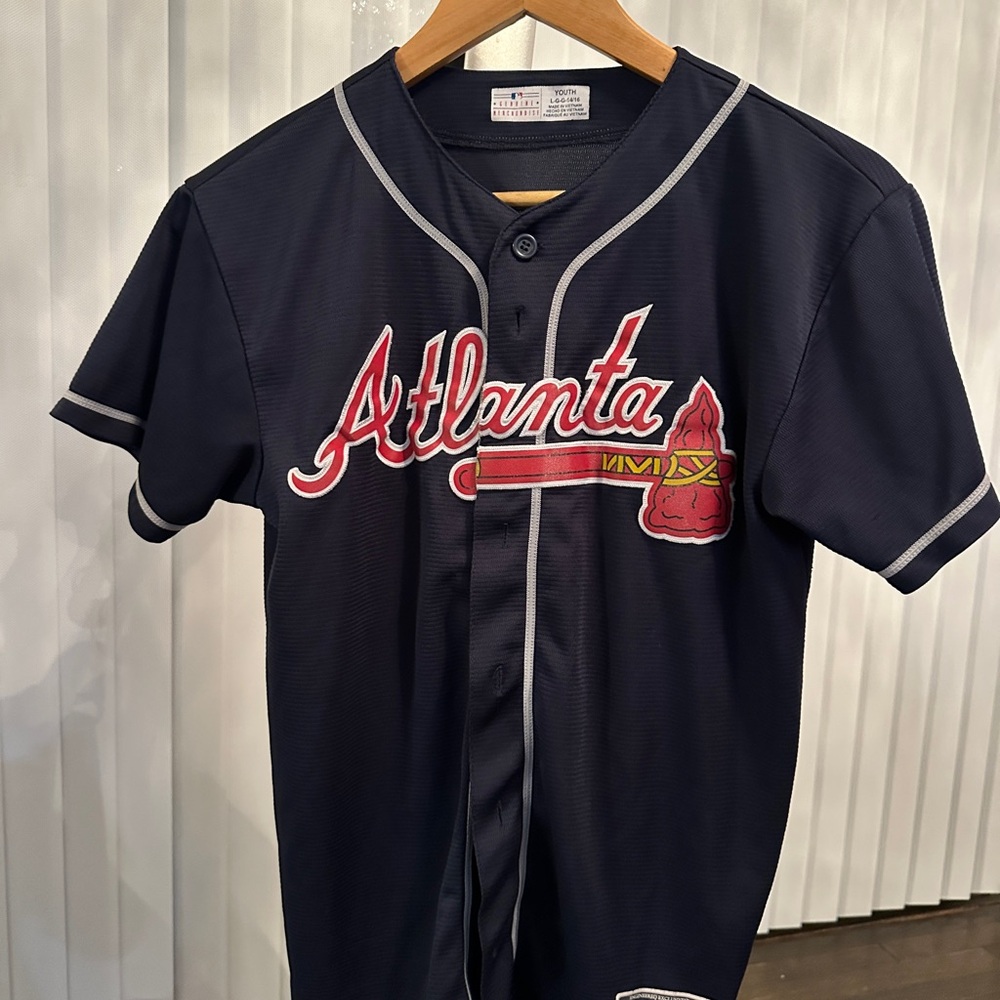 Genuine Merchandise Atlanta Kids Jersey - Dark Blue. Albies 1